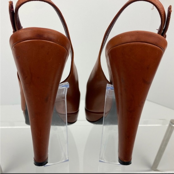 Prada teak sling back round heels AUTHENTIC $$PRICED 2 SELL 💥 - Picture 12 of 16
